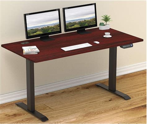 With two different colors and elegant wood texture, this electric standing table can match plenty of room decors. . 55 inch standing desk